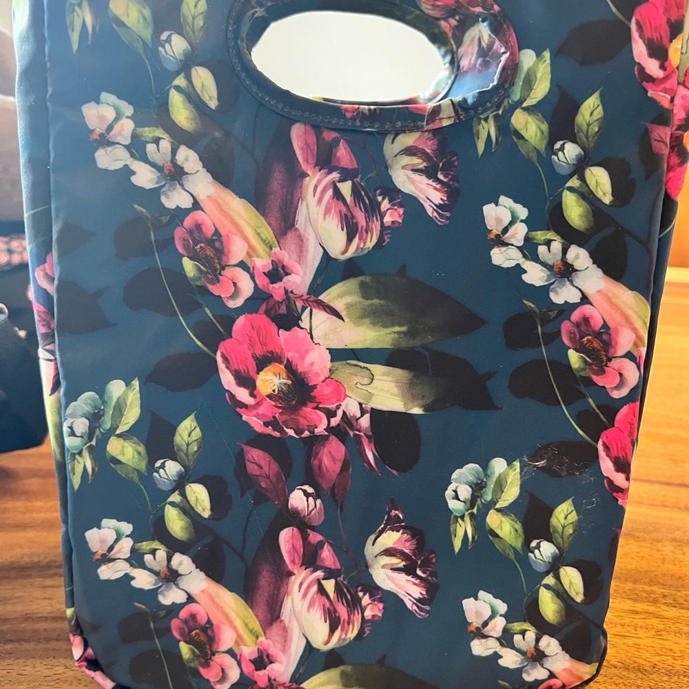 Ciroa Floral Insulated Tote Bag - Blue and Pink